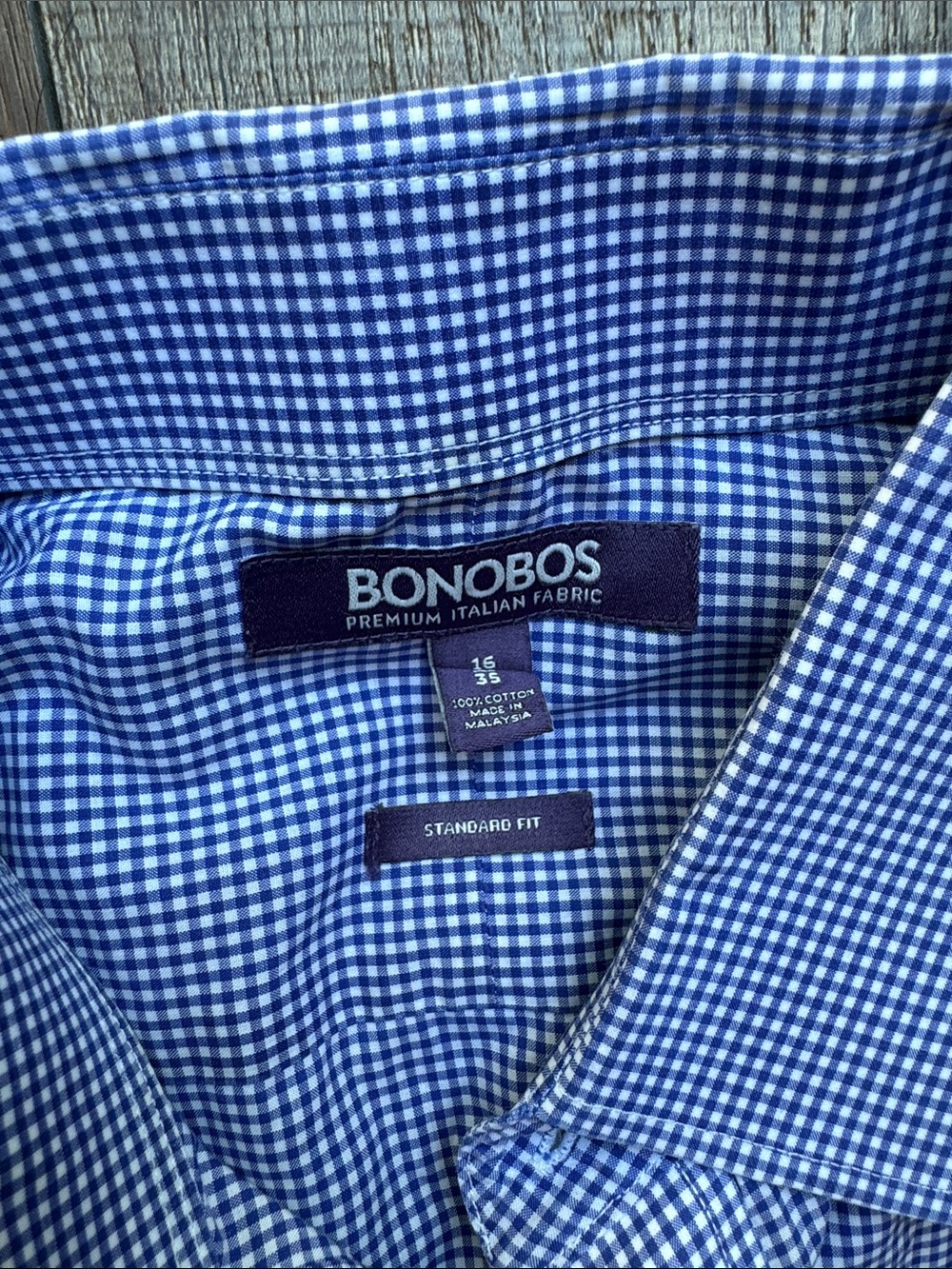 Bonobos Men’s Blue Striped & Microcheck Dress Shirts - Picture 3 of 7